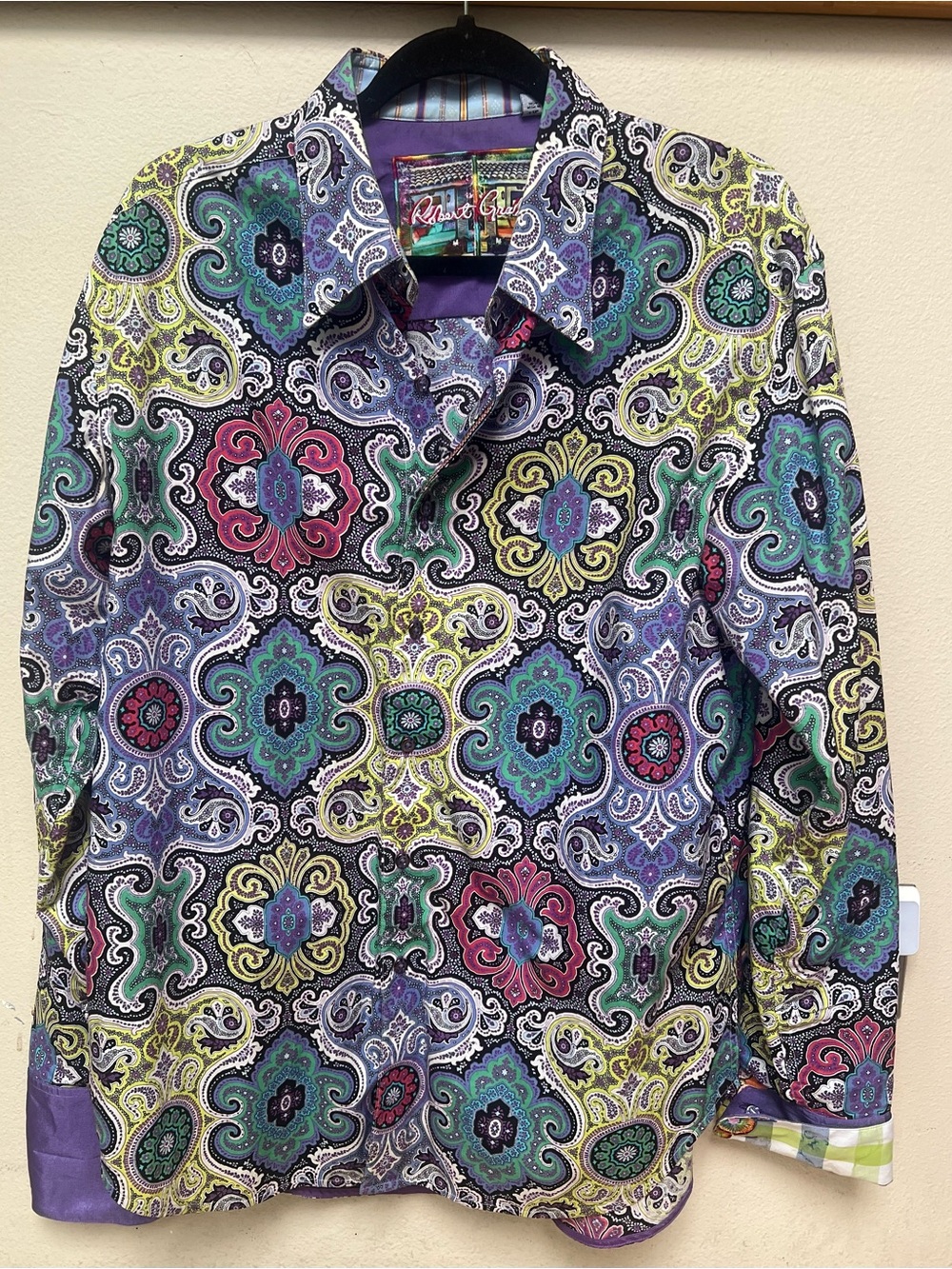 Robert Graham Multicolor Paisley Shirt with Purple and Teal